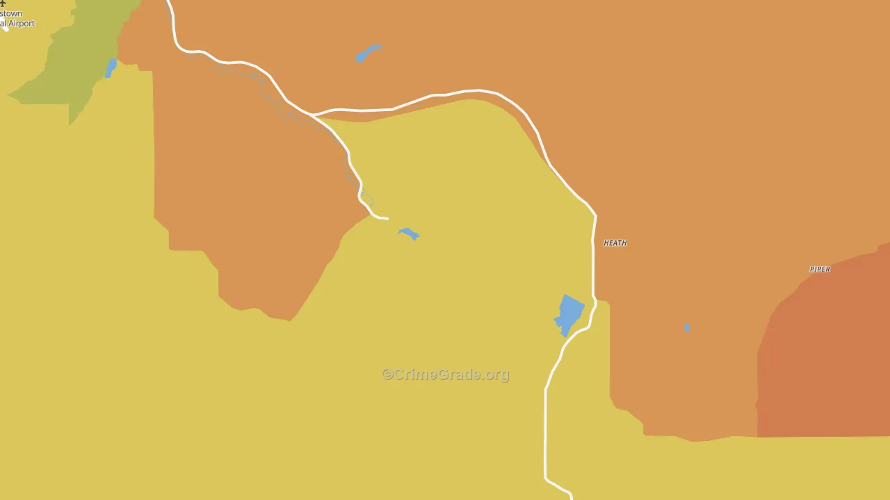 Heath, MT Map of Burglary Rates