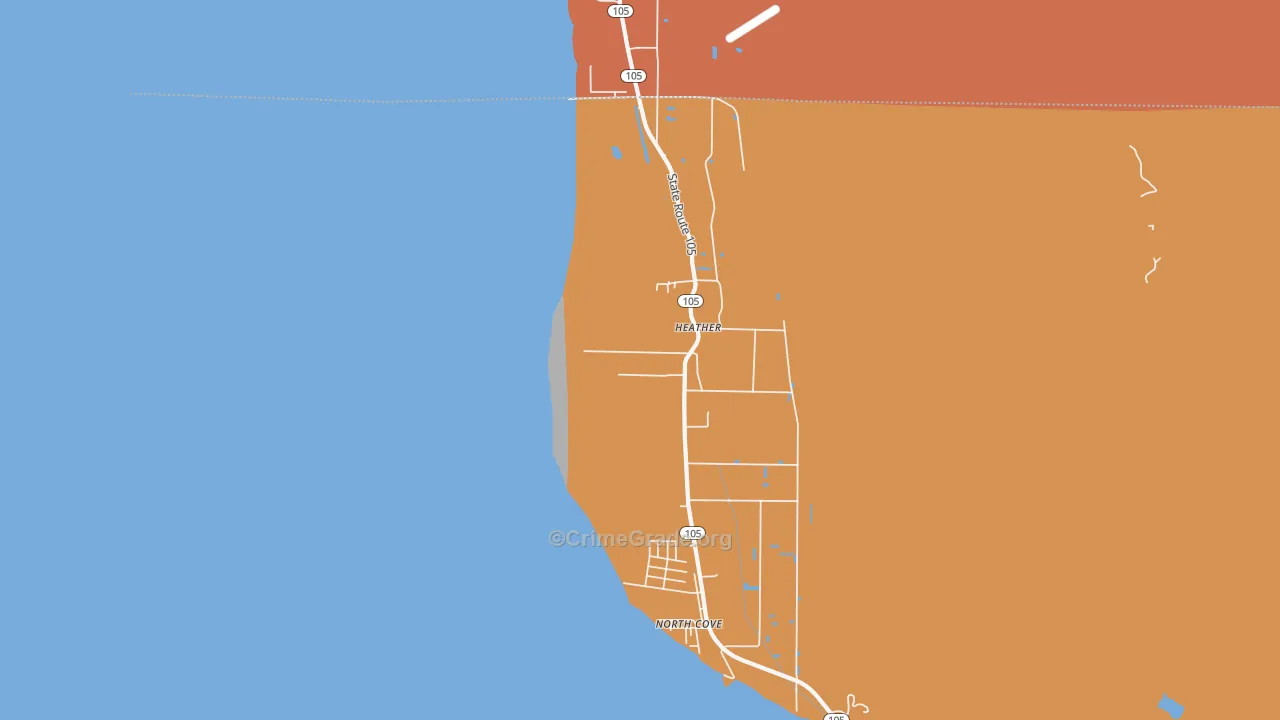 Heather, WA Map of Burglary Rates