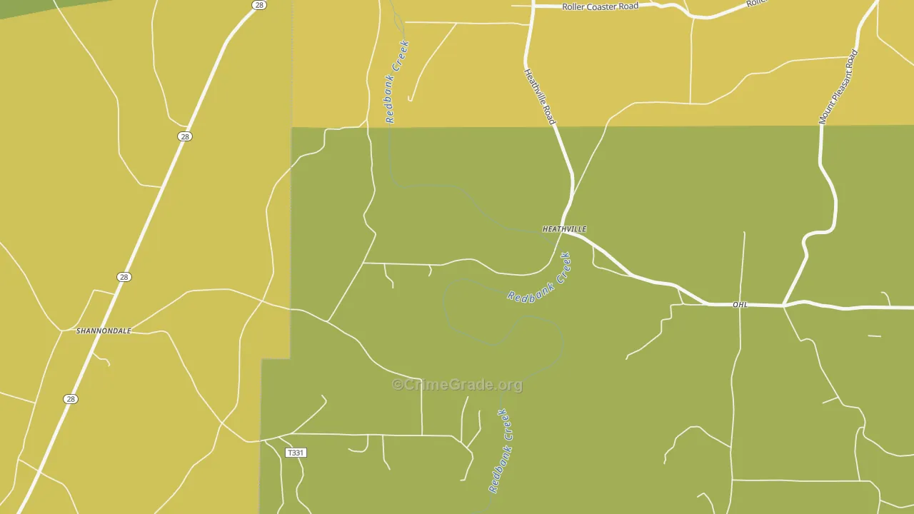 Heathville, PA Map of Burglary Rates