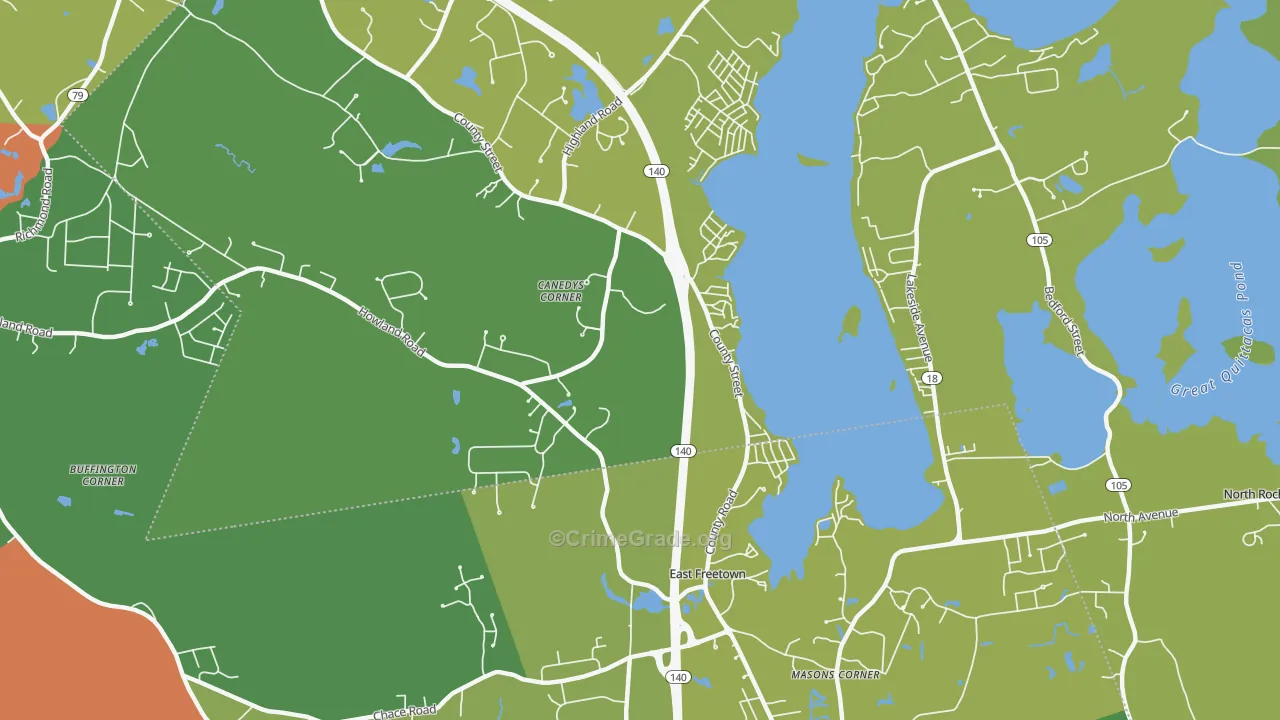 Heaven Heights, MA Map of Burglary Rates