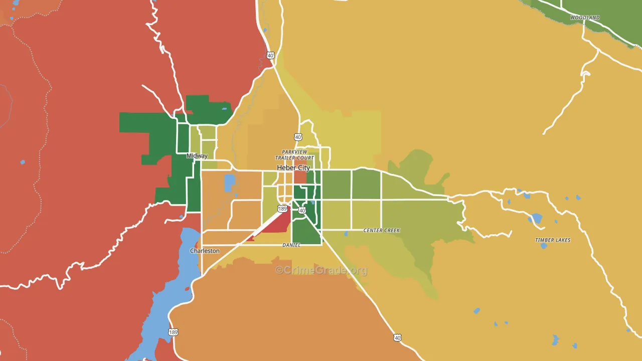 Heber City, UT Map of Burglary Rates