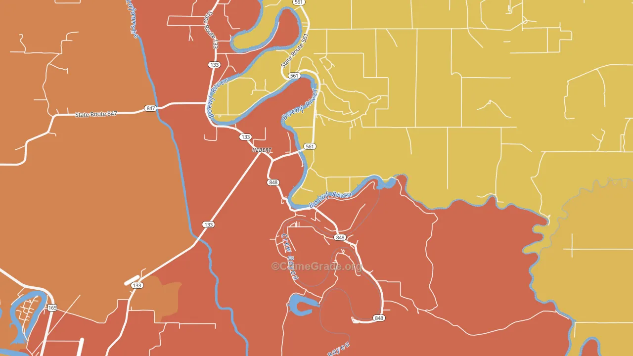 Hebert, LA Map of Burglary Rates