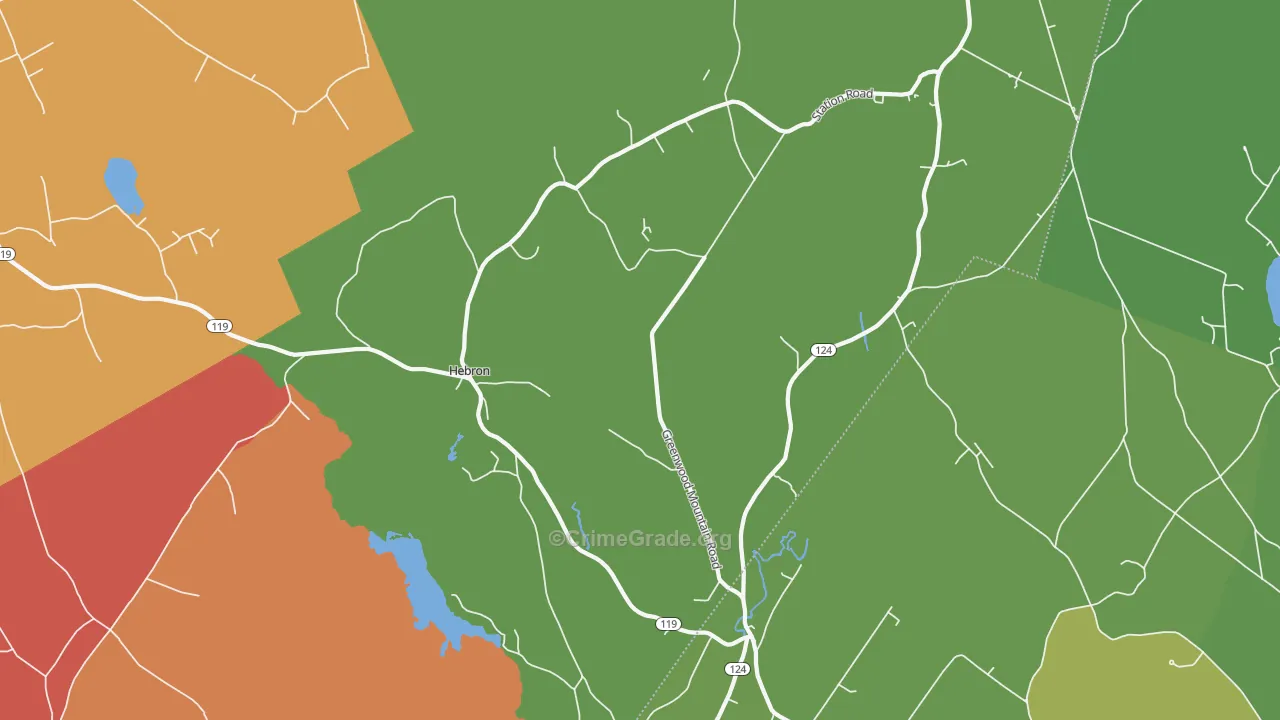 Hebron, ME Map of Burglary Rates