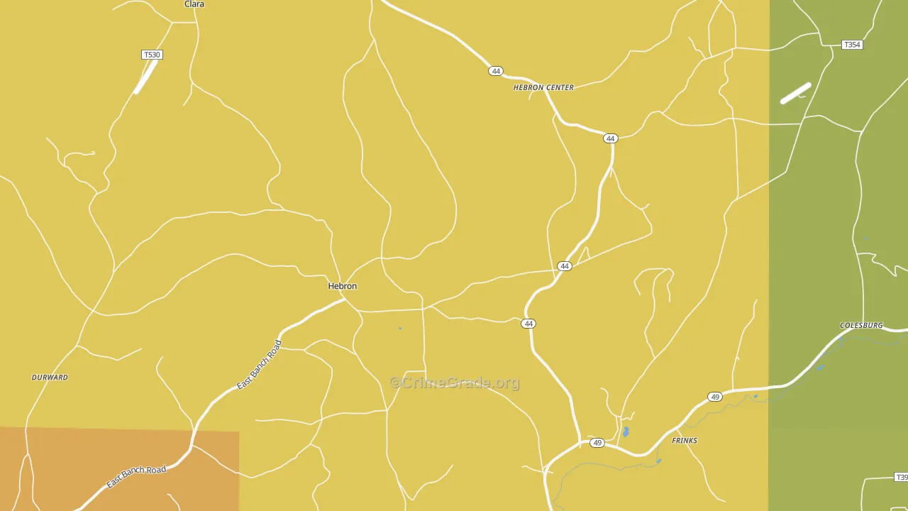 Hebron, PA Map of Burglary Rates