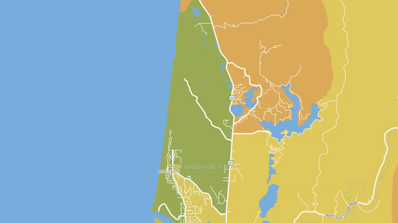 Heceta Beach, OR Map of Burglary Rates