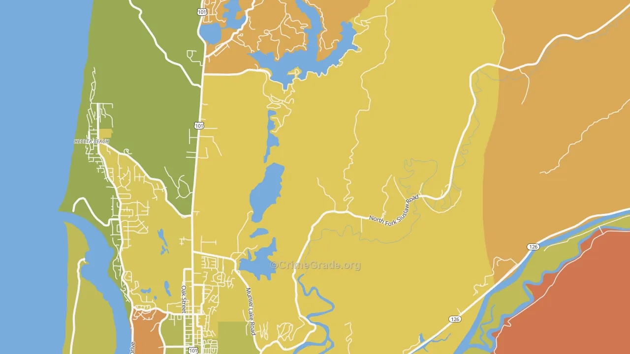 Heceta Junction, OR Map of Burglary Rates