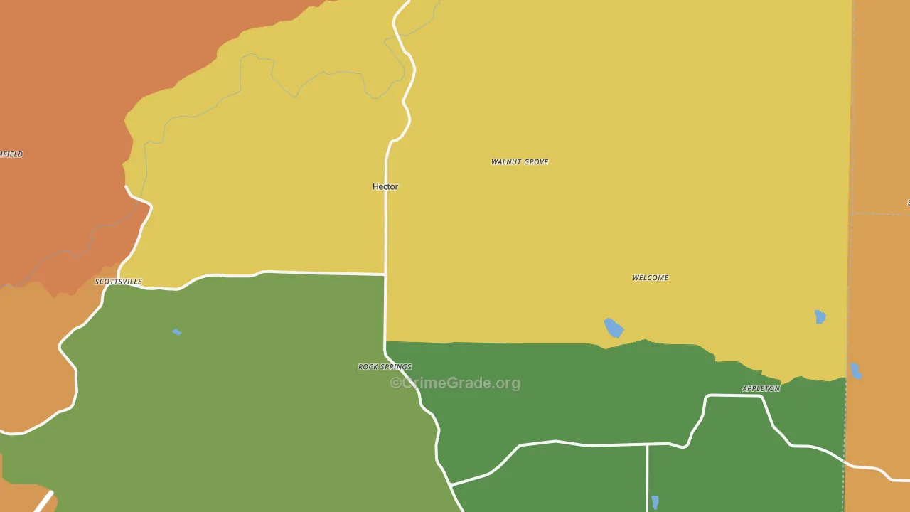 Hector, AR Map of Burglary Rates