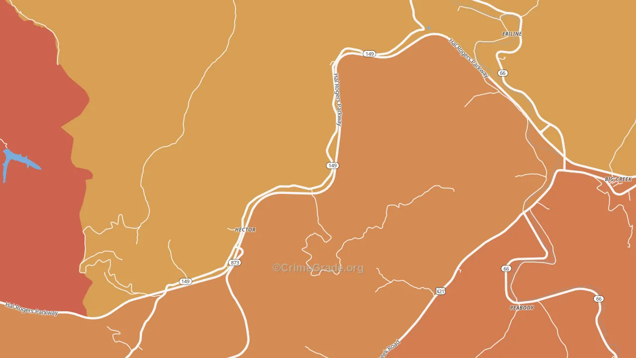 Hector, KY Map of Burglary Rates