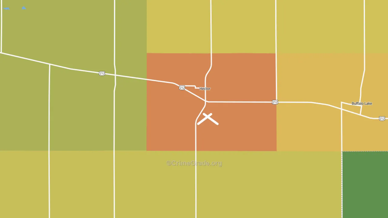 Hector, MN Map of Burglary Rates