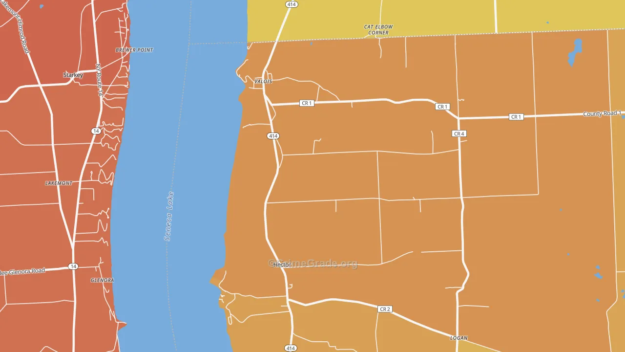 Hector, NY Map of Burglary Rates