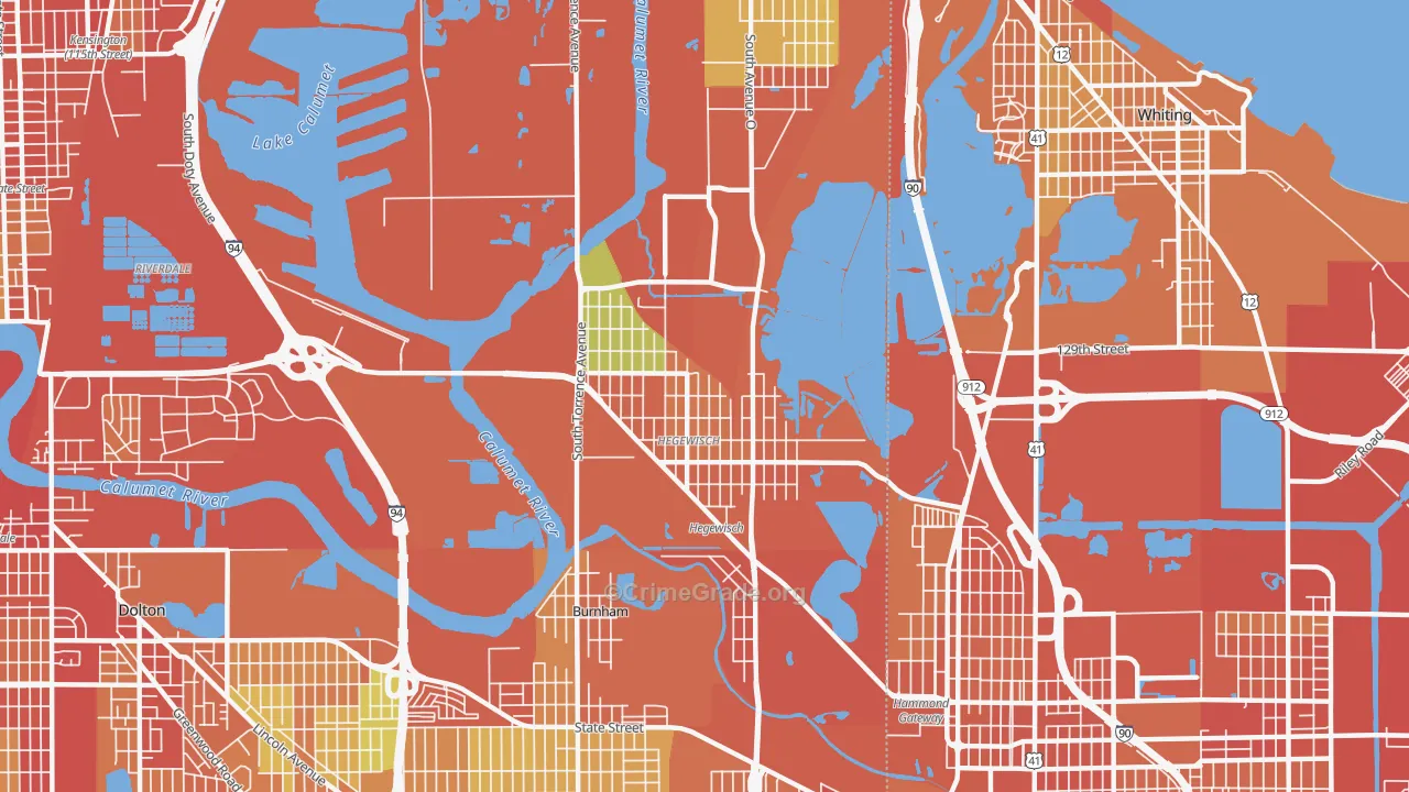 Hegewisch, Chicago, IL Map of Burglary Rates