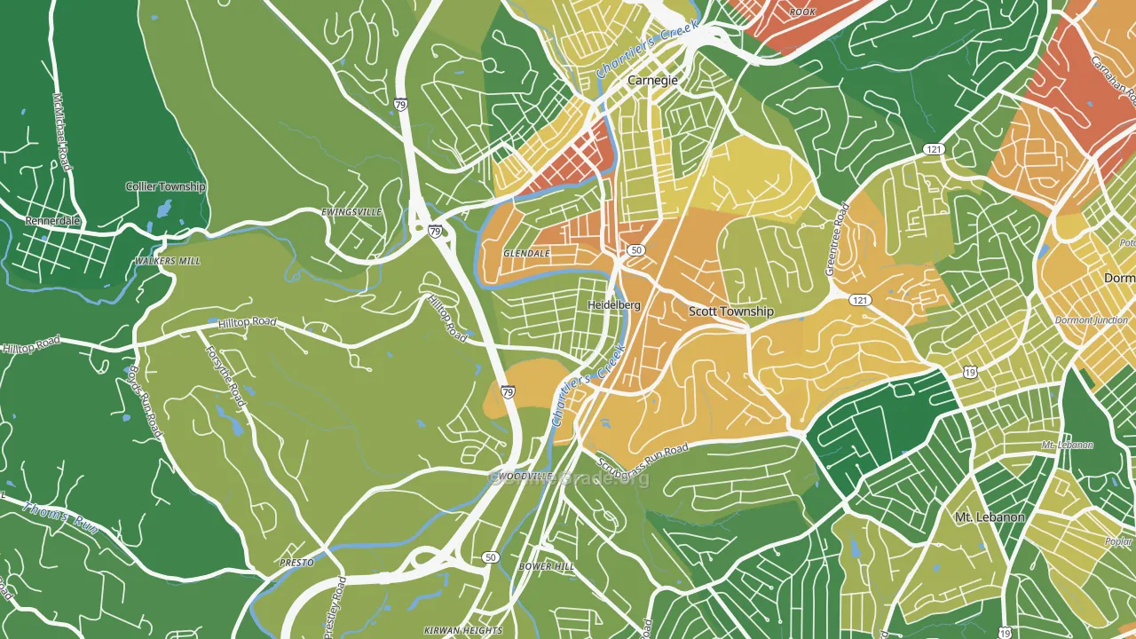 Heidelberg, PA Map of Burglary Rates
