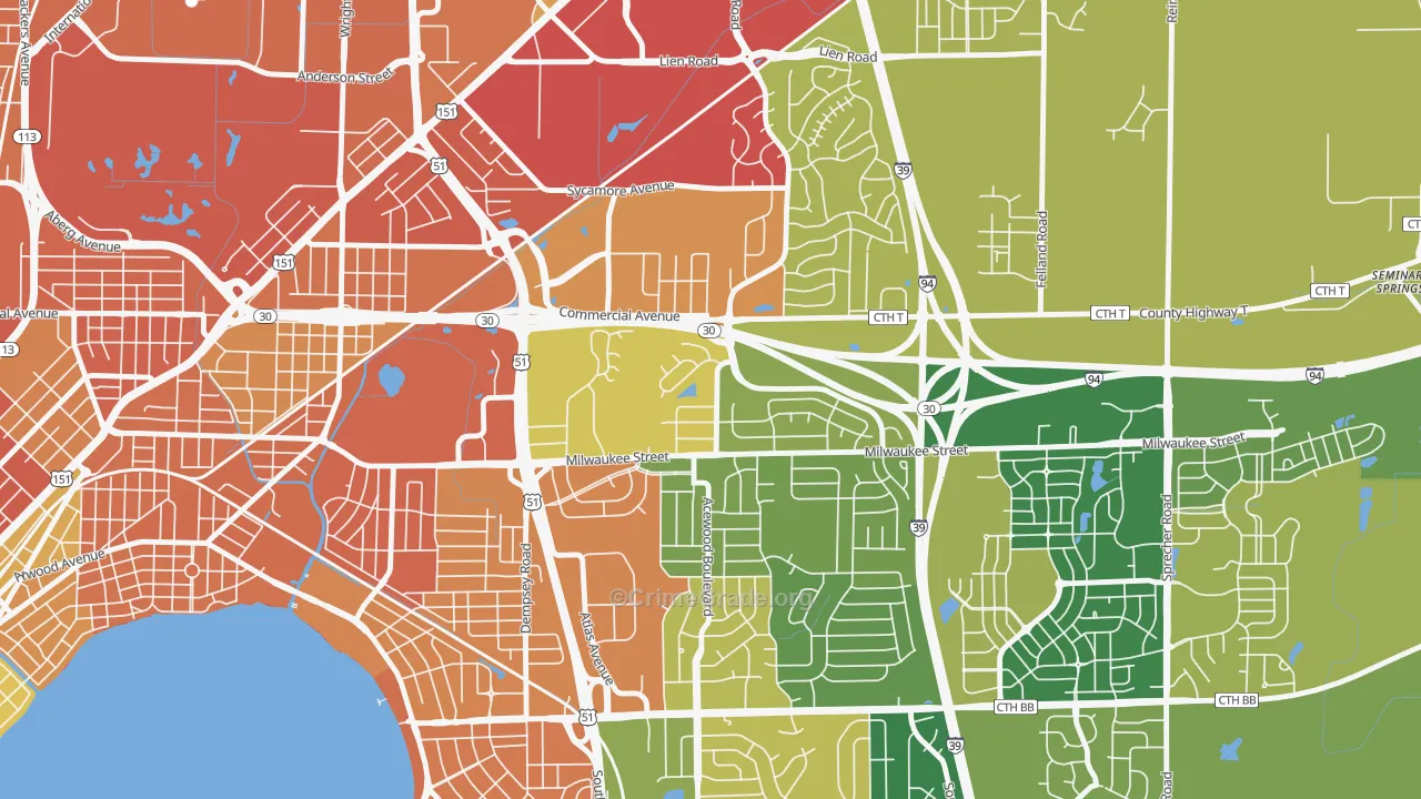 Heistand, Madison, WI Map of Burglary Rates