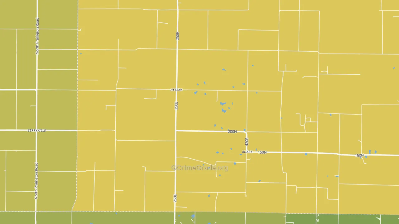 Helena, IL Map of Burglary Rates