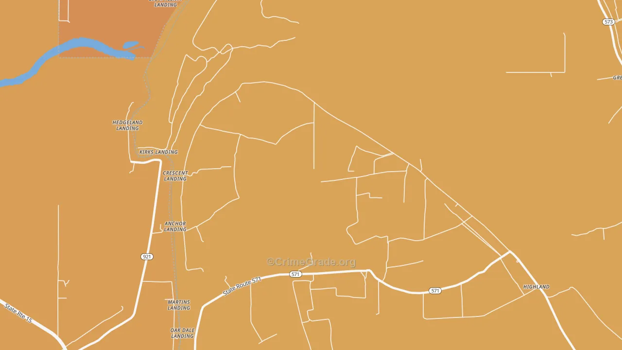 Helena, LA Map of Burglary Rates