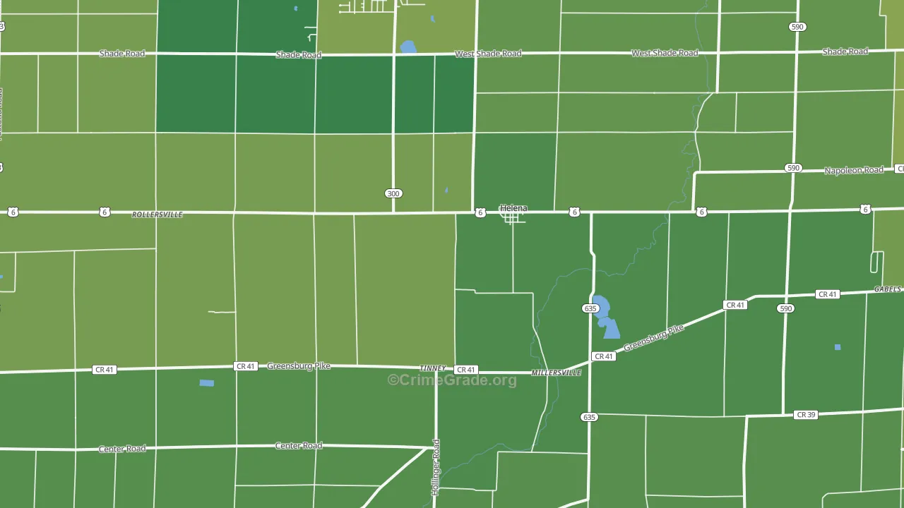 Helena, OH Map of Burglary Rates