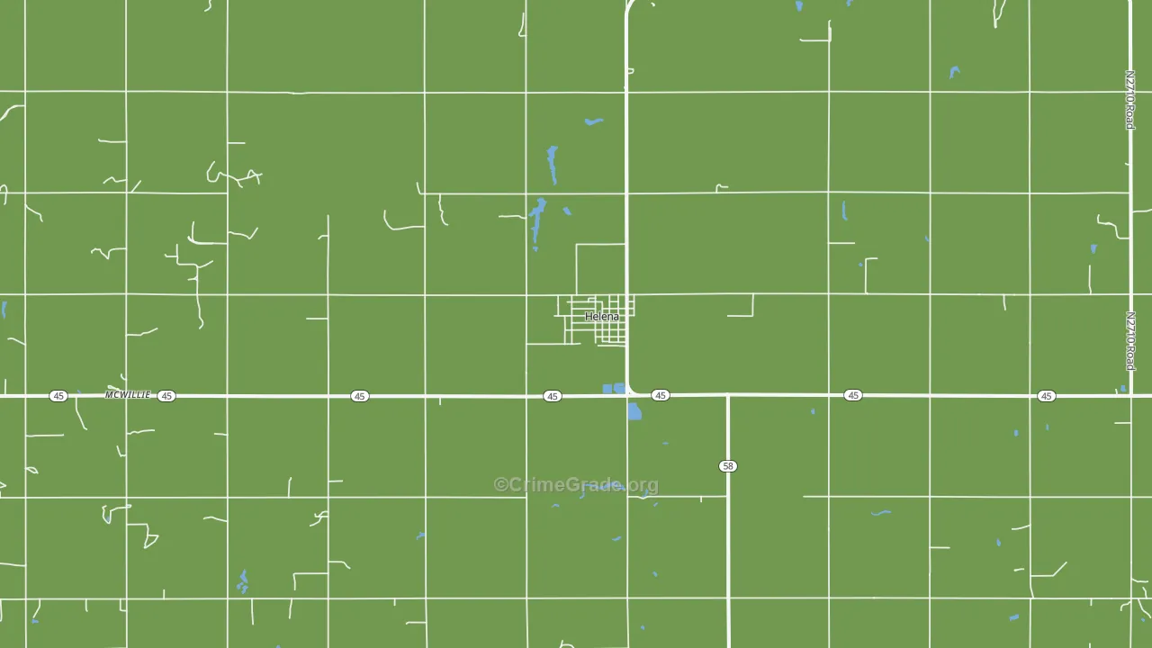 Helena, OK Map of Burglary Rates