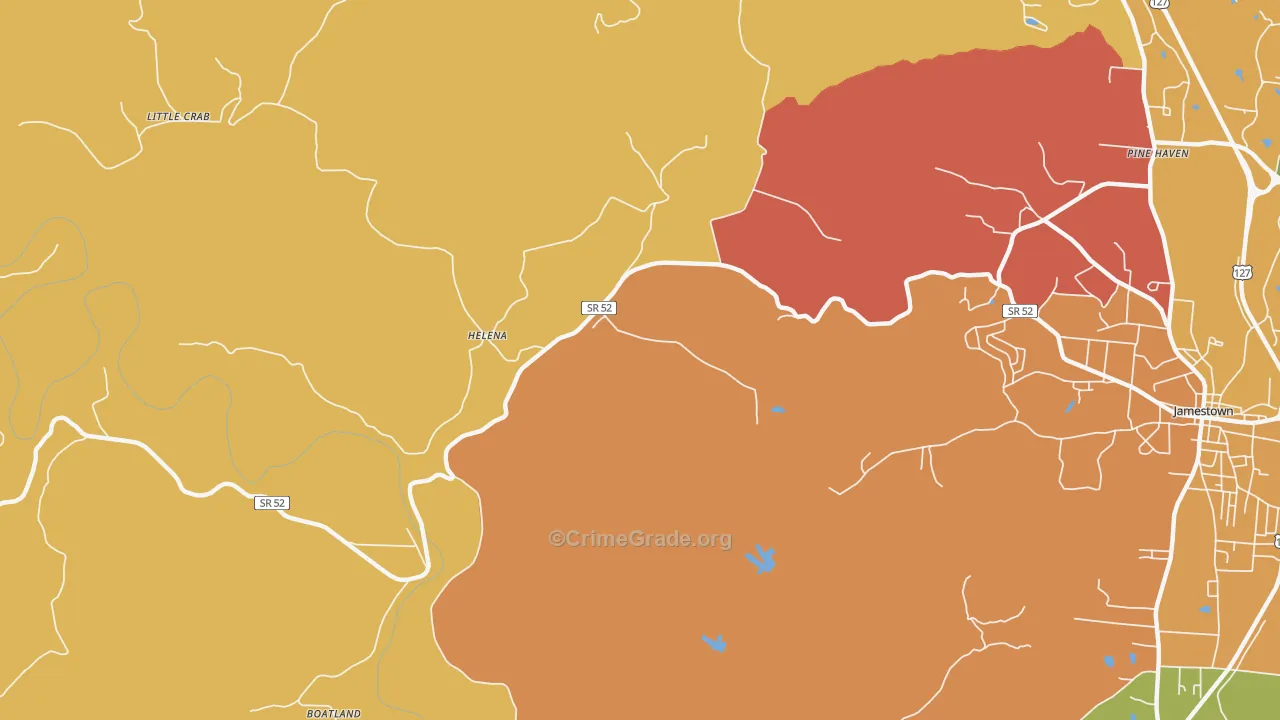 Helena, TN Map of Burglary Rates