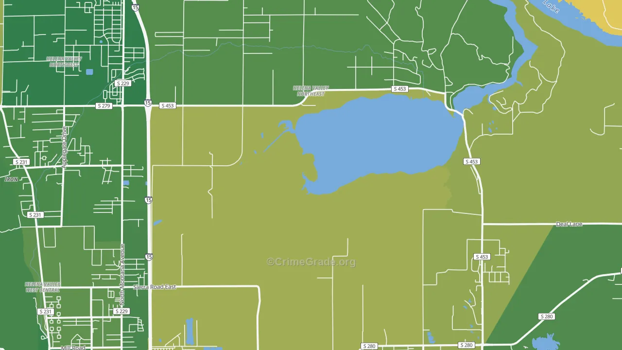Helena Valley Northeast, MT Map of Burglary Rates