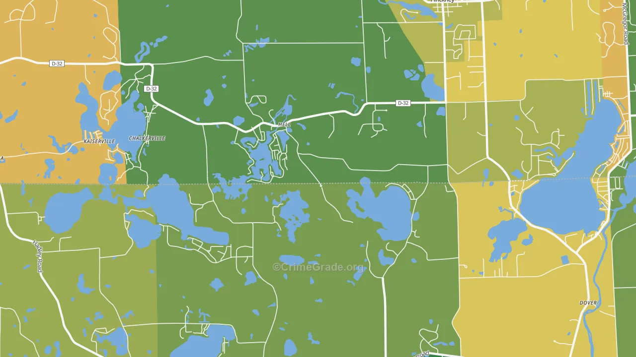 Hell, MI Map of Burglary Rates
