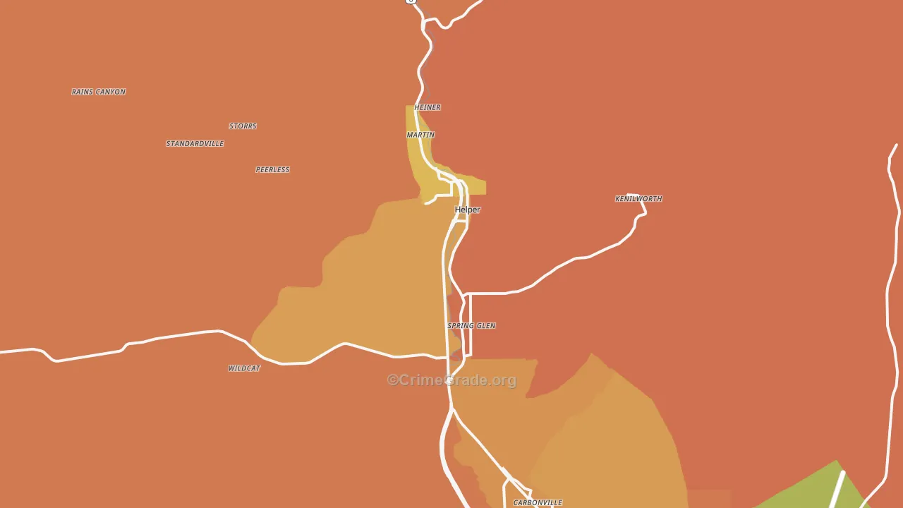Helper, UT Map of Burglary Rates