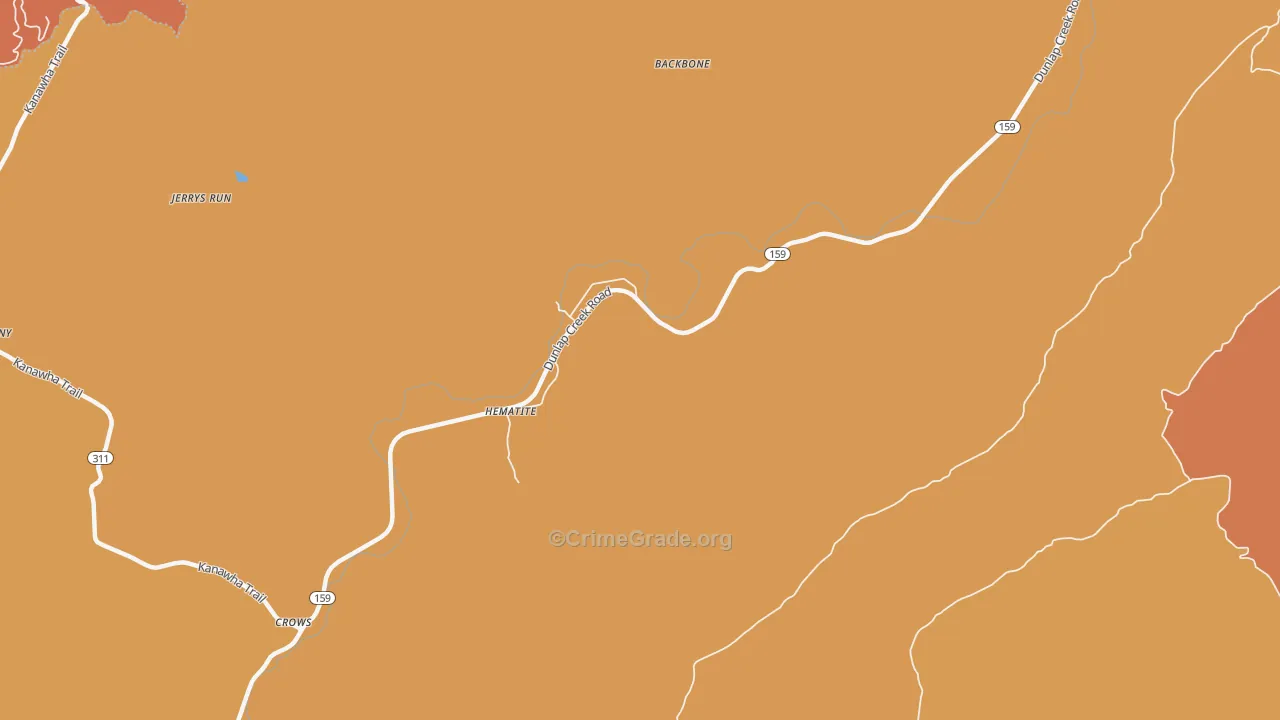 Hematite, VA Map of Burglary Rates