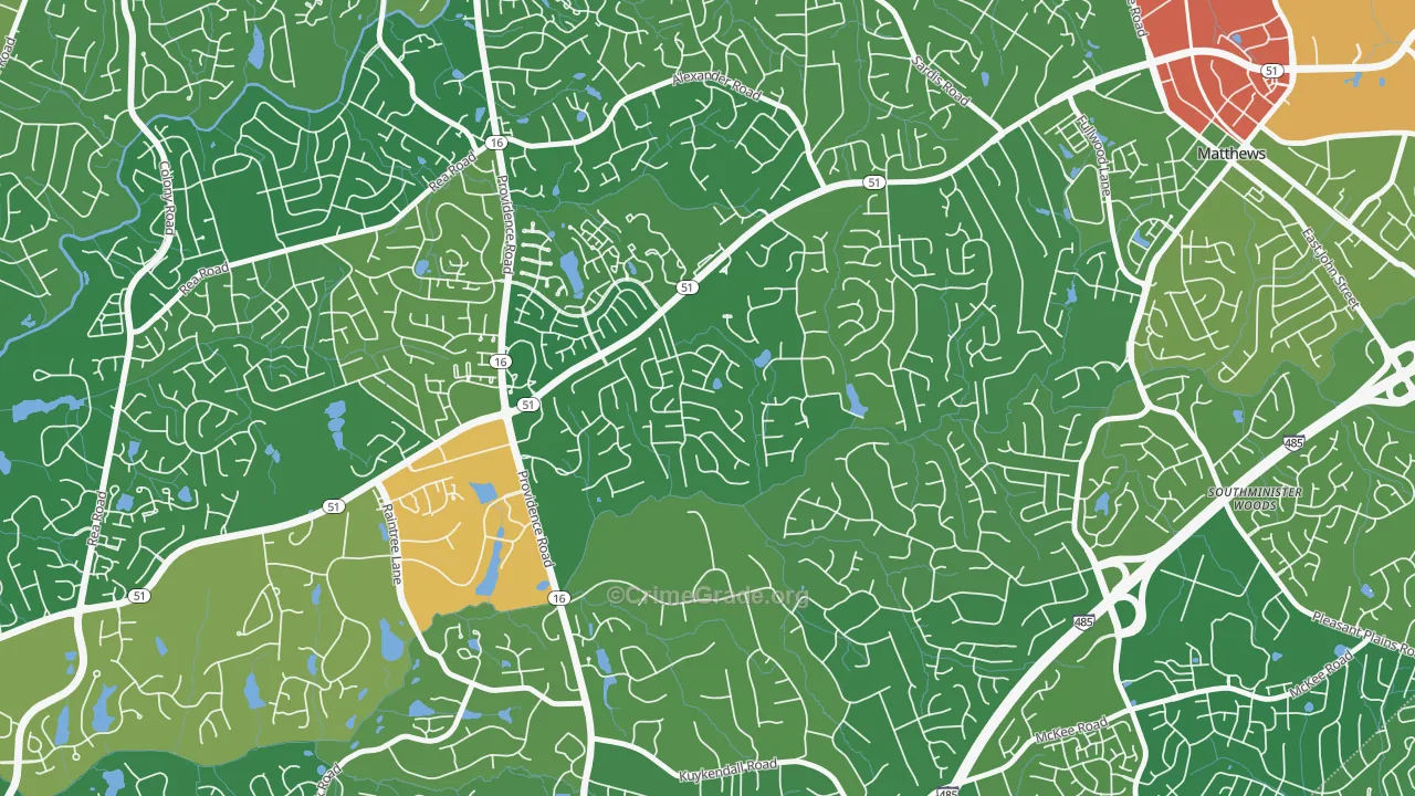 Hembstead, Charlotte, NC Map of Burglary Rates