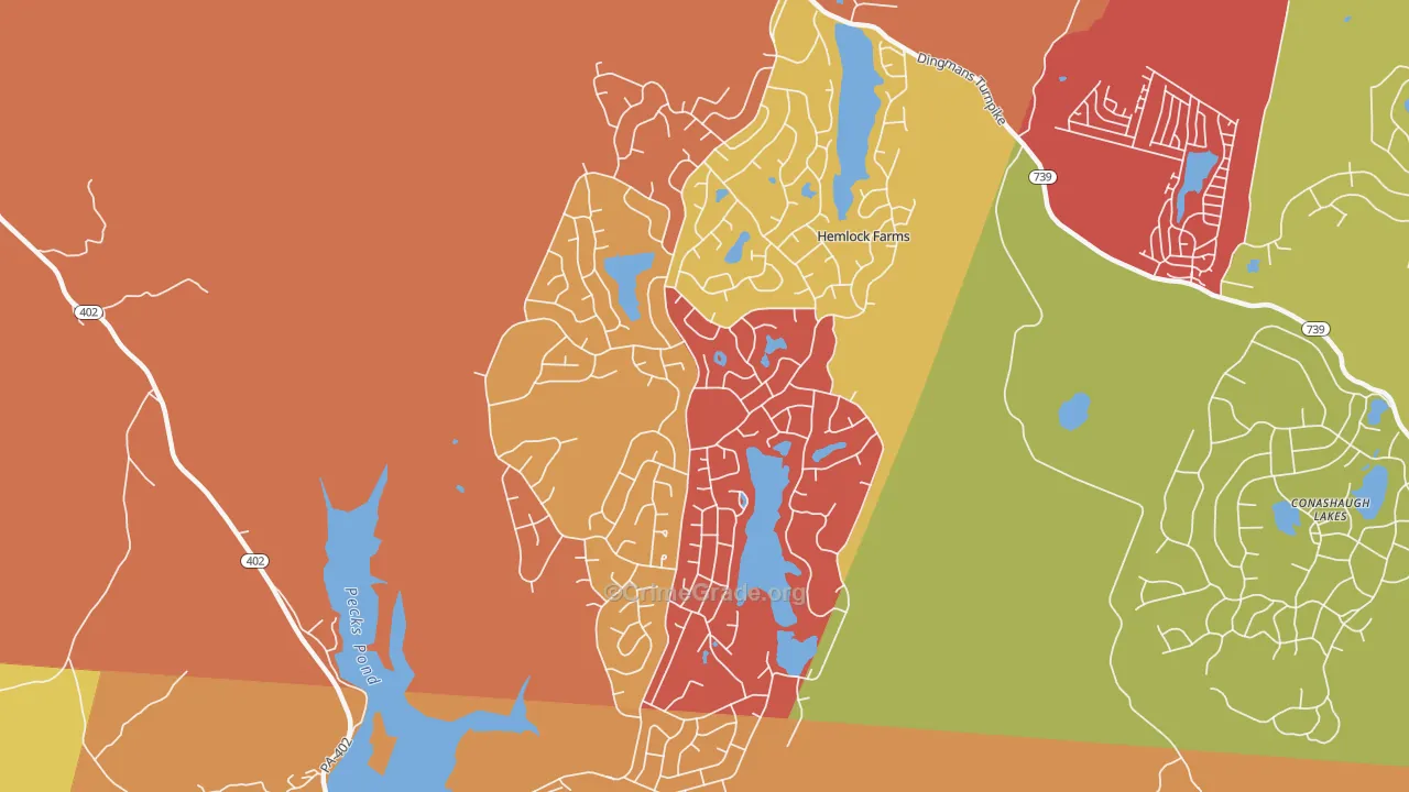Hemlock Farms, PA Map of Burglary Rates