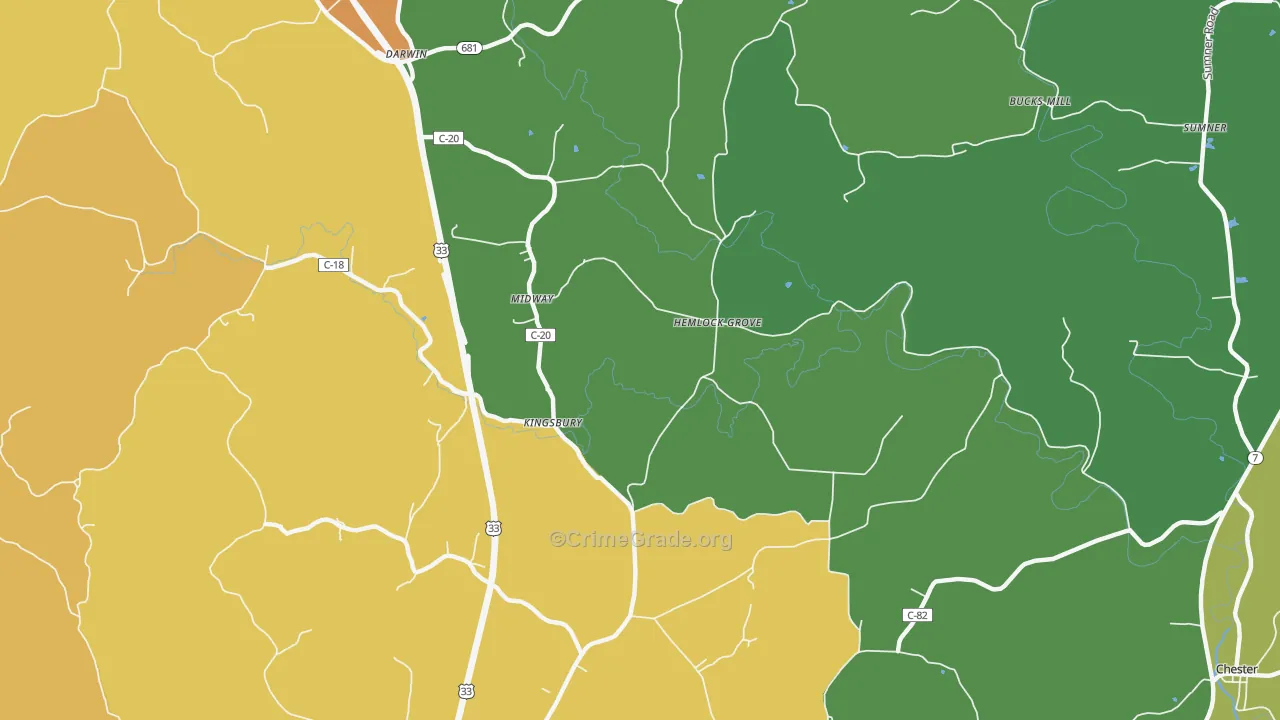 Hemlock Grove, OH Map of Burglary Rates
