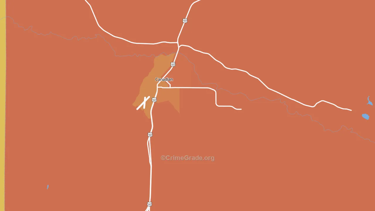 Hemphill County, TX Map of Burglary Rates
