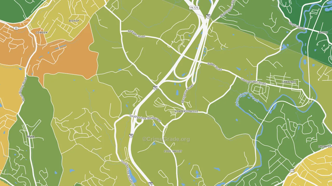 Hendersonville, PA Map of Burglary Rates