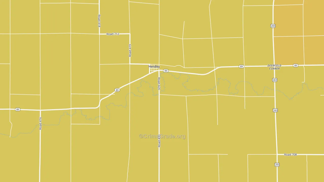 Hendley, NE Map of Burglary Rates