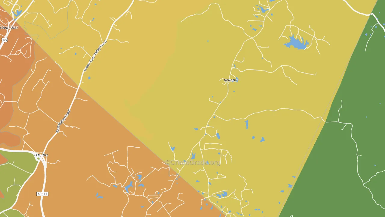 Hendon, TN Map of Burglary Rates