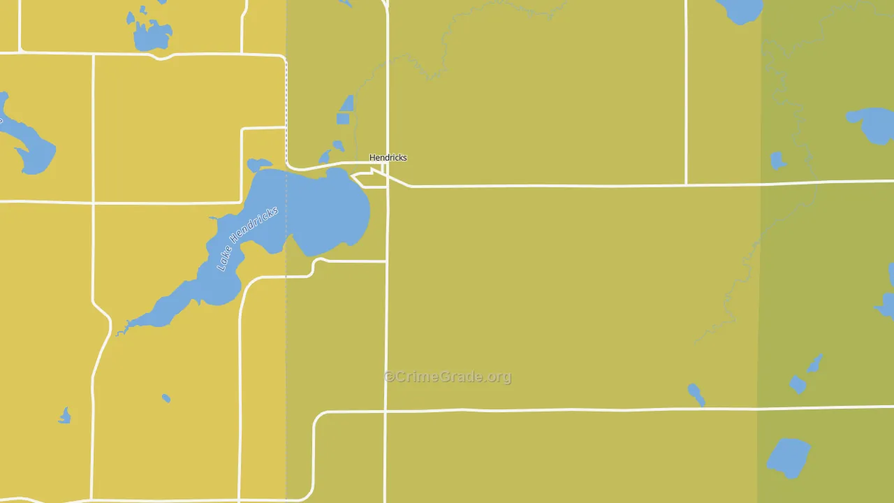 Hendricks, MN Map of Burglary Rates