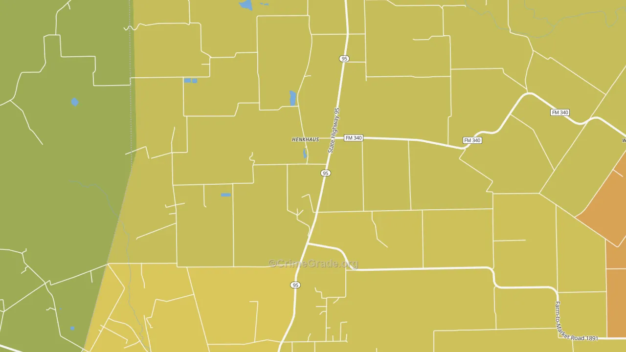 Henkhaus, TX Map of Burglary Rates