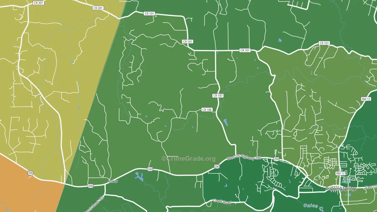Henly, TX Map of Burglary Rates