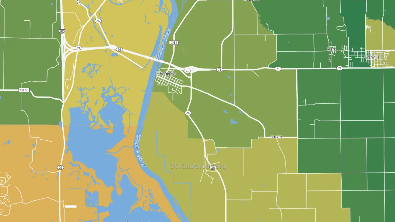 Hennepin, IL Map of Burglary Rates