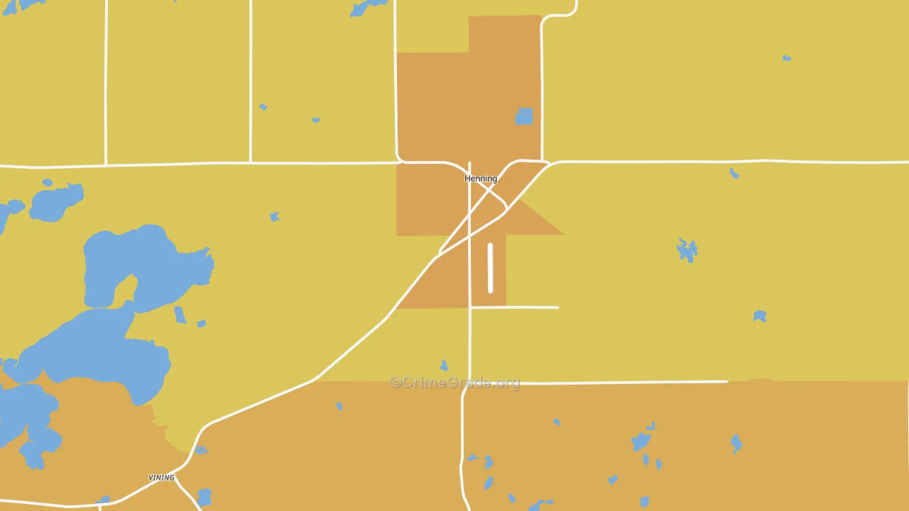 Henning, MN Map of Burglary Rates