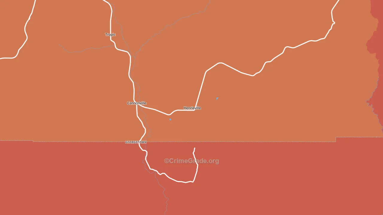 Henrieville, UT Map of Burglary Rates