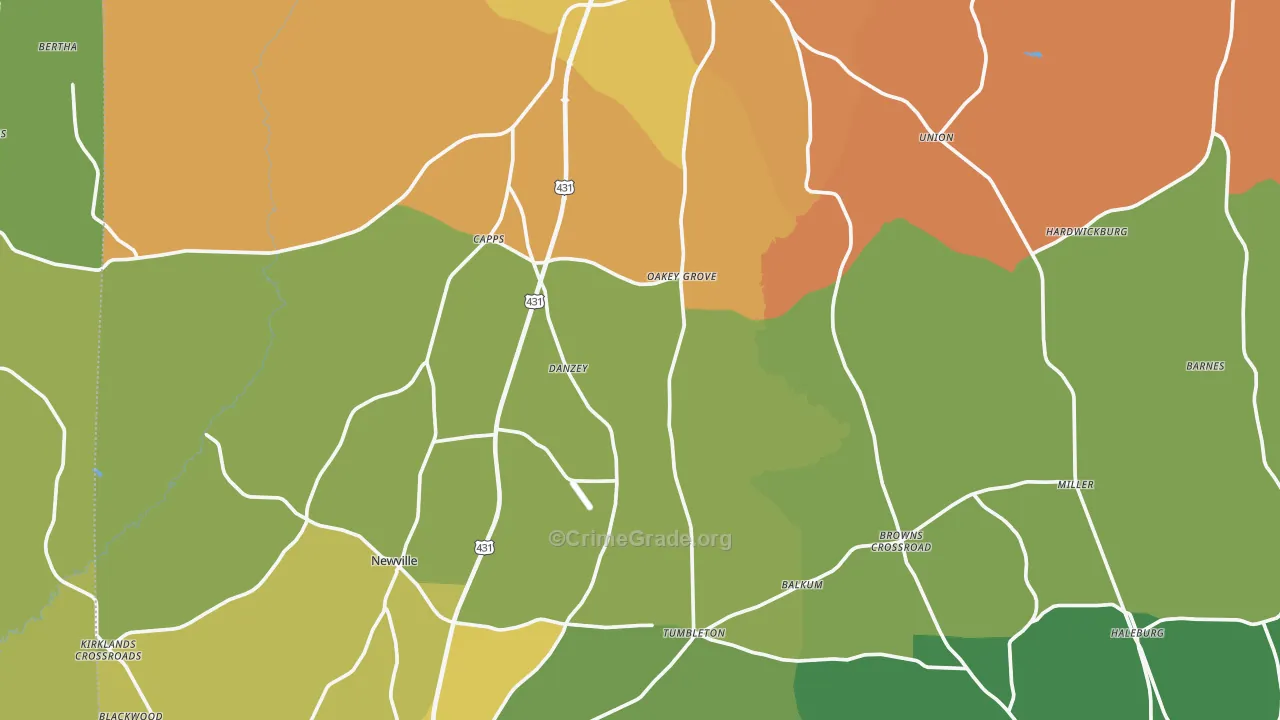 Henry County, AL Map of Burglary Rates