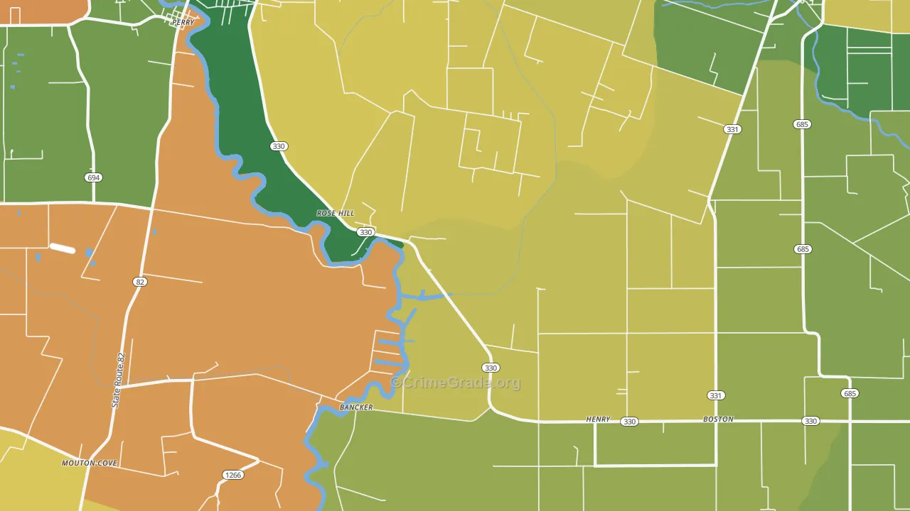 Henry, LA Map of Burglary Rates