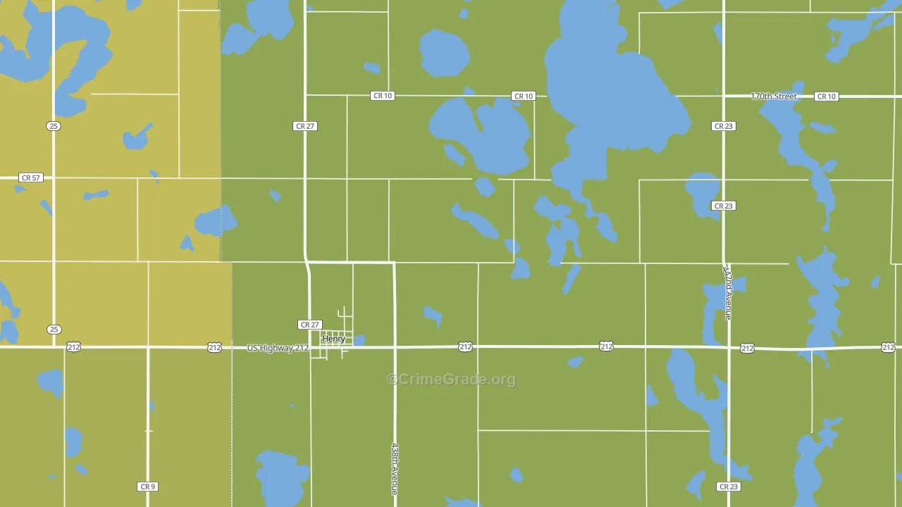 Henry, SD Map of Burglary Rates