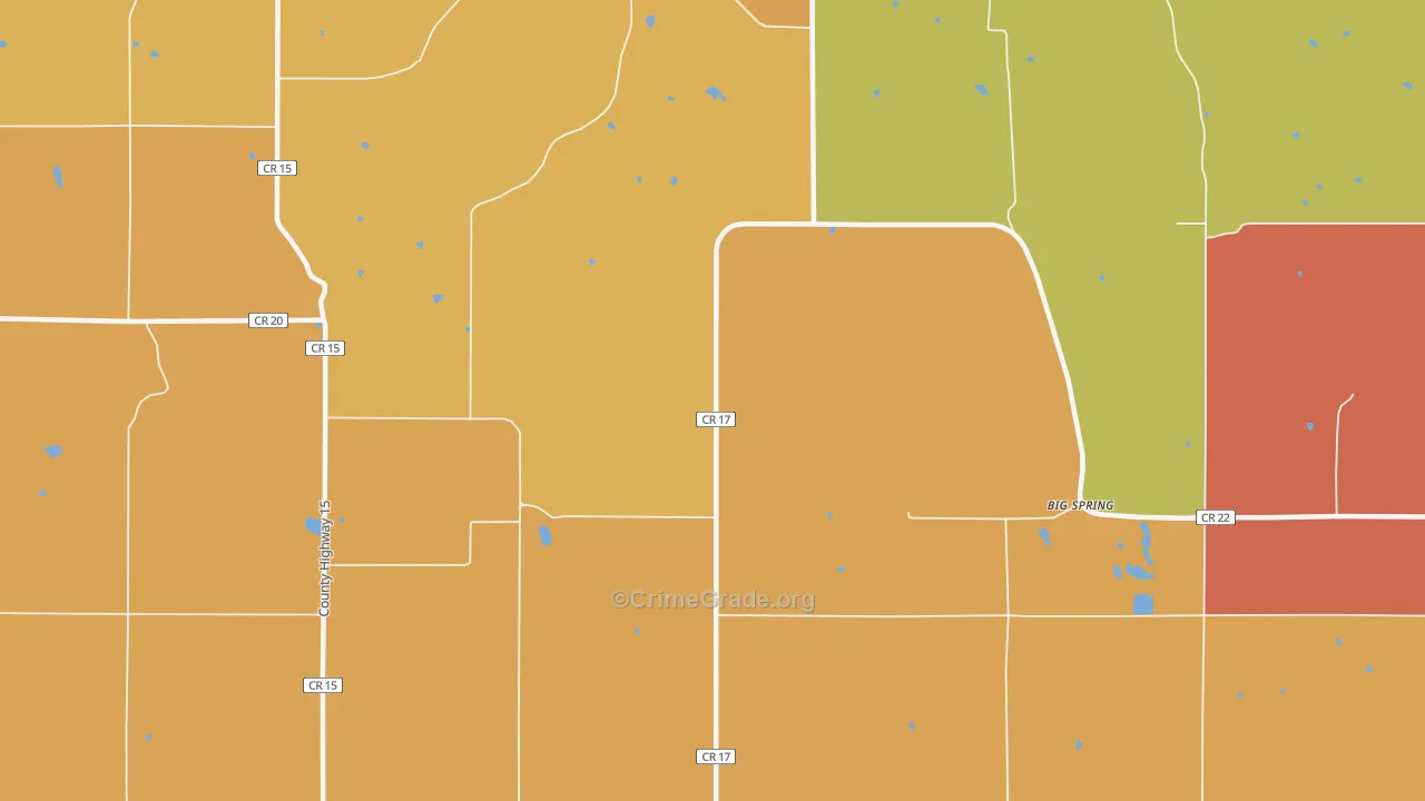 Henrytown, MN Map of Burglary Rates