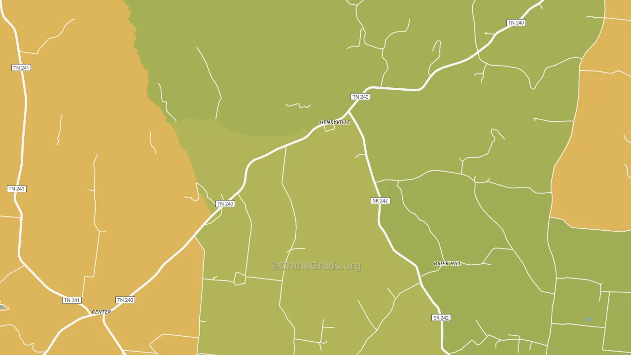 Henryville, TN Map of Burglary Rates