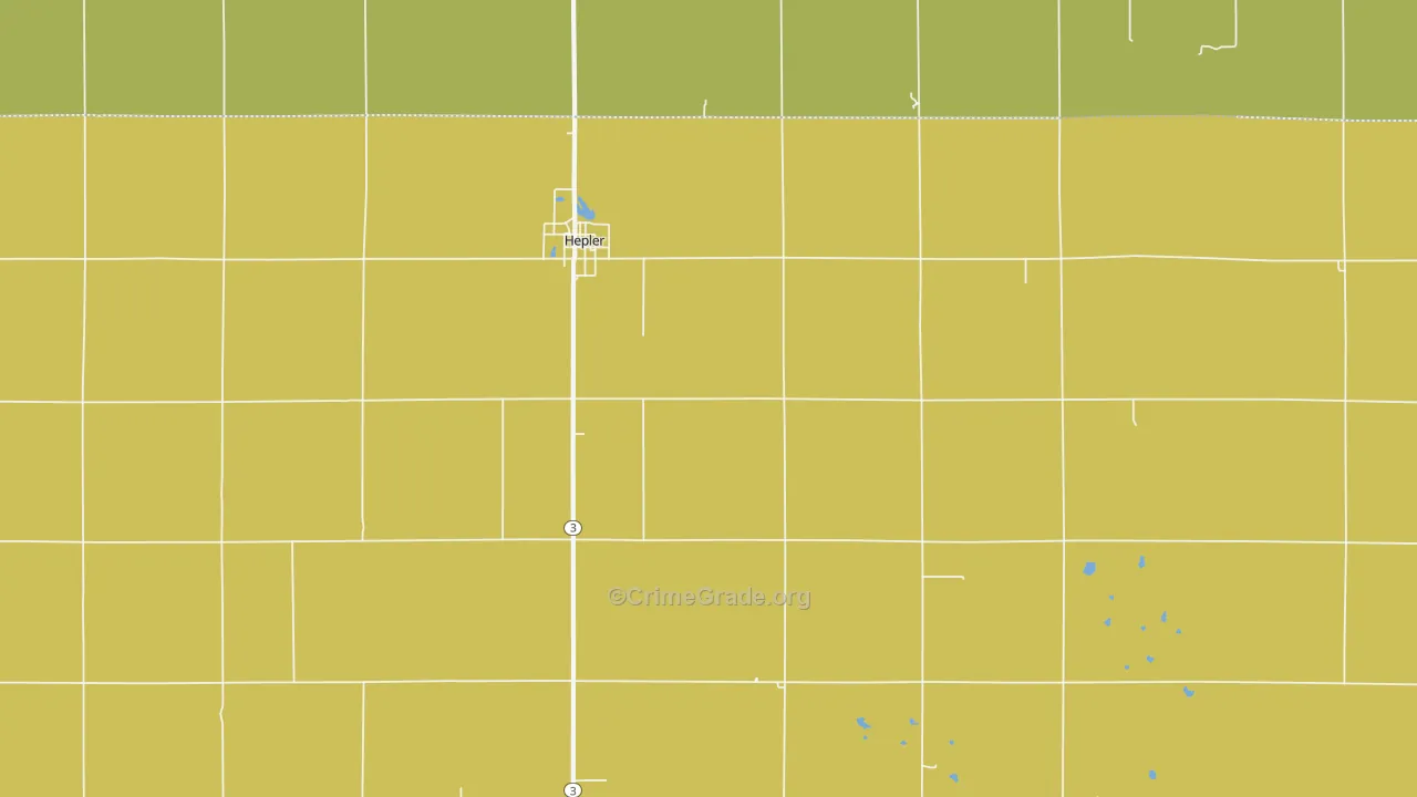 Hepler, KS Map of Burglary Rates