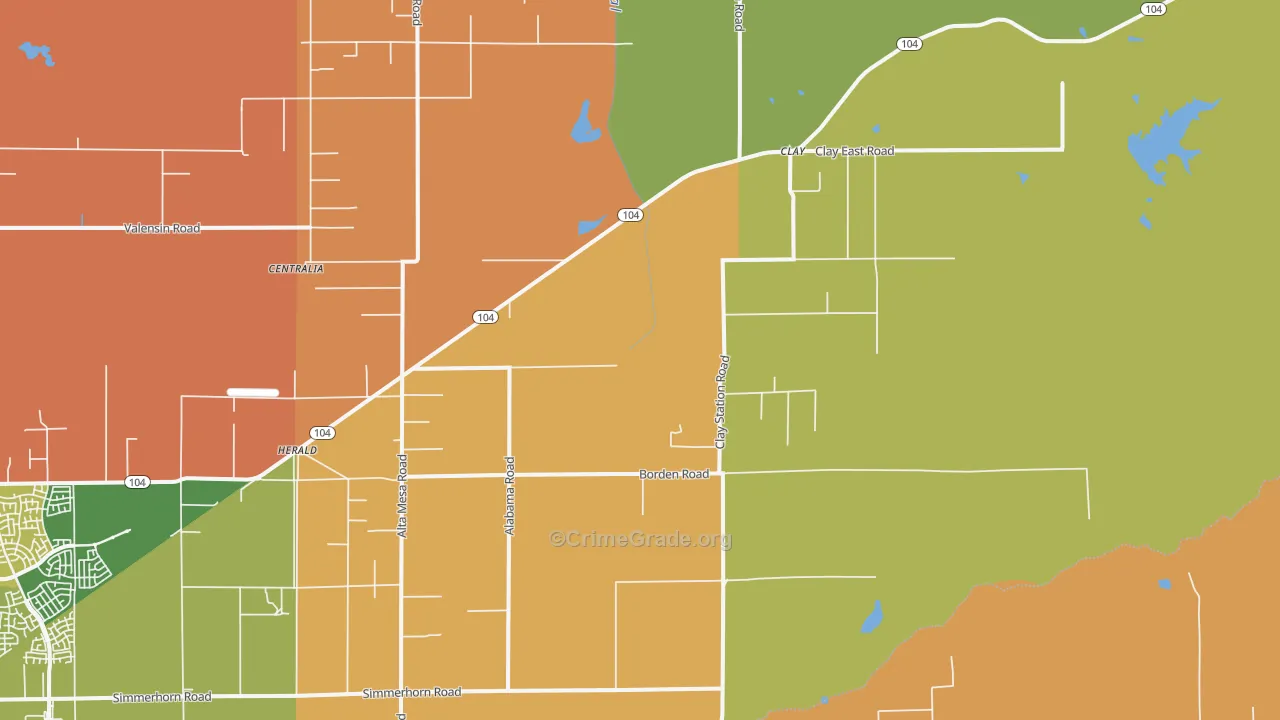 Herald, CA Map of Burglary Rates
