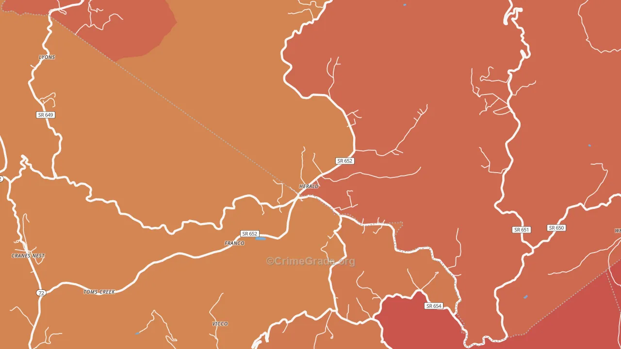 Herald, VA Map of Burglary Rates