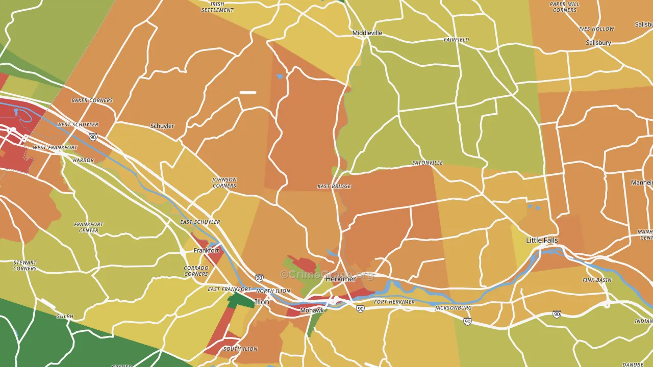 Herkimer County, NY Map of Burglary Rates