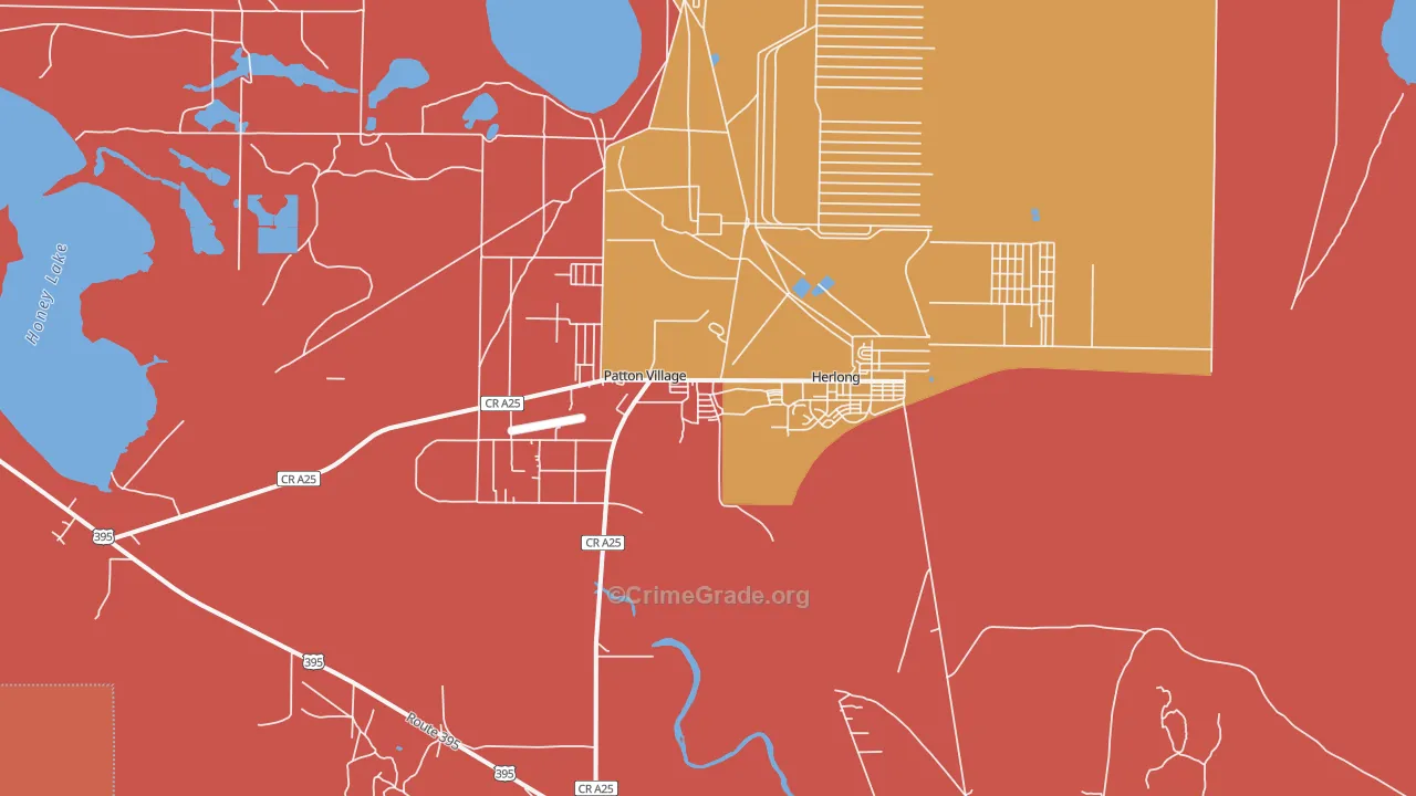 Herlong, CA Map of Burglary Rates