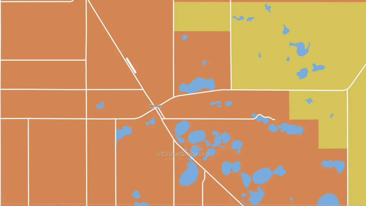Herman, MN Map of Burglary Rates